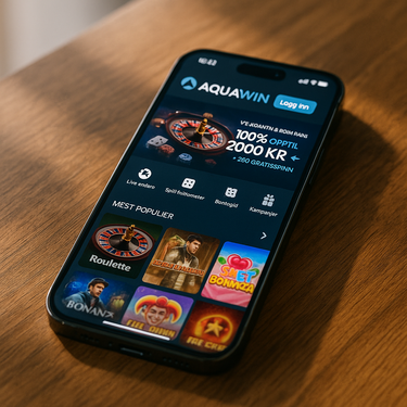 AquaWin - Mobilspill på iPhone og Android - Responsiv design